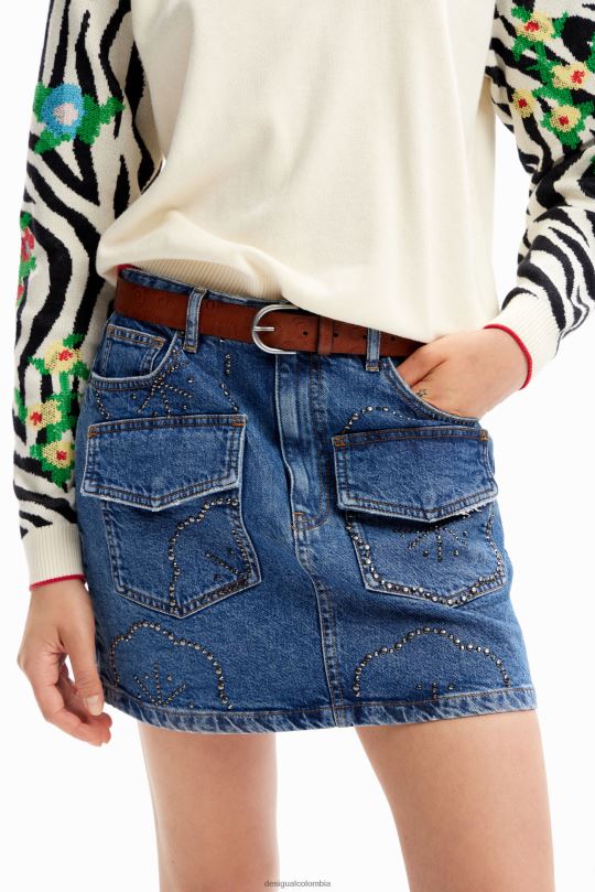 accesorio 4802L1431 mujer Desigual cinturón de cuero geométrico - Desigual shop