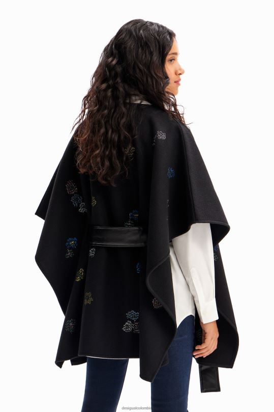 accesorio 4802L1417 mujer Desigual poncho bordado con cinturón - Desigual sales online