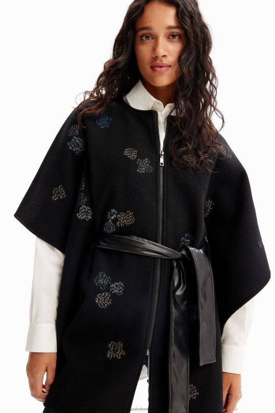accesorio 4802L1417 mujer Desigual poncho bordado con cinturón - Desigual sales online