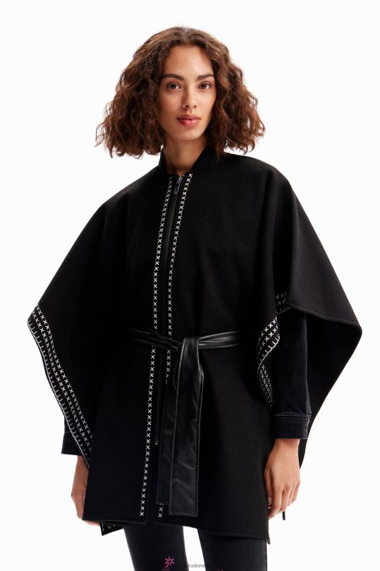 accesorio 4802L1423 mujer Desigual poncho bordado con cinturón - Desigual Colombia Medellín