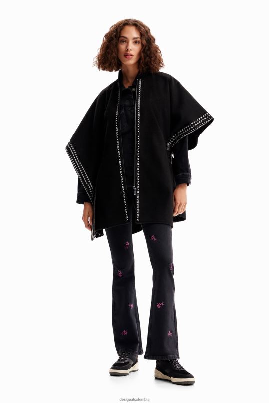 accesorio 4802L1423 mujer Desigual poncho bordado con cinturón - Desigual Colombia Medellín