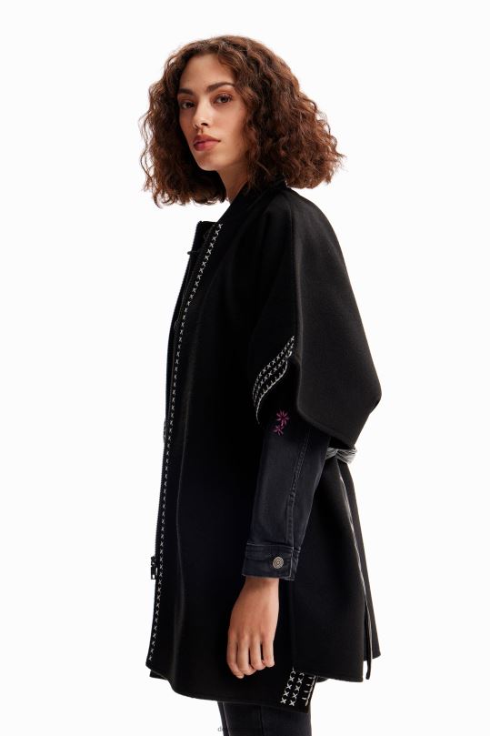 accesorio 4802L1423 mujer Desigual poncho bordado con cinturón - Desigual Colombia Medellín