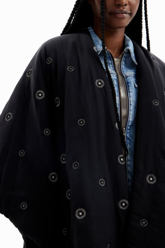 Desigual Colombia pagina oficial - accesorio 4802L1432 mujer Desigual poncho acolchado con cinturón