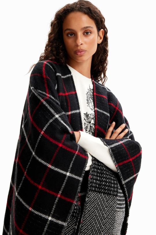 Desigual Colombia bolsos - accesorio 4802L1436 mujer Desigual poncho reversible a cuadros