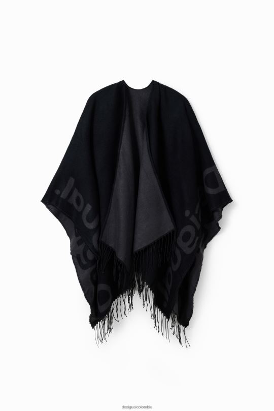 accesorio 4802L1446 mujer Desigual poncho reversible con logo - Desigual sale damen