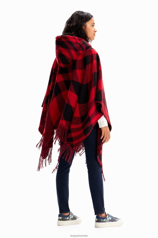 accesorio 4802L1448 mujer Desigual poncho con capucha a cuadros - Desigual Colombia Medellín