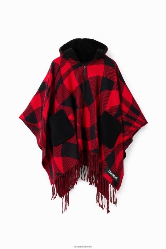 accesorio 4802L1448 mujer Desigual poncho con capucha a cuadros - Desigual Colombia Medellín
