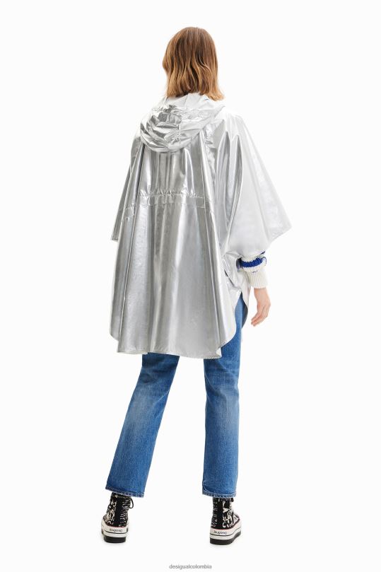 accesorio 4802L570 mujer Desigual poncho de lluvia laminado metalizado - Desigual Colombia rebajas