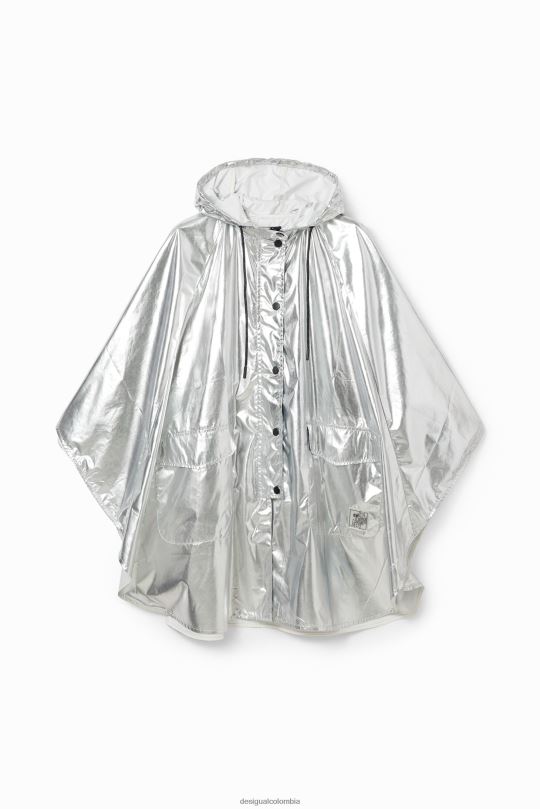 accesorio 4802L570 mujer Desigual poncho de lluvia laminado metalizado - Desigual Colombia rebajas