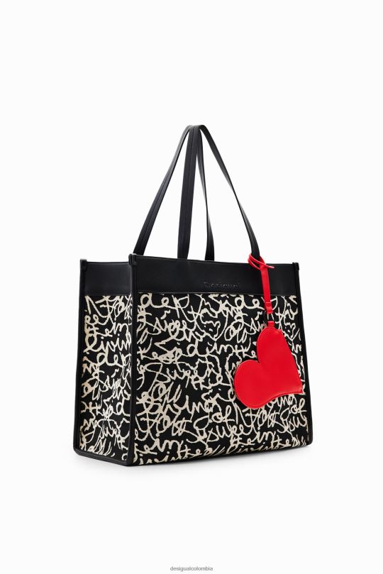 accesorio 4802L1226 mujer Desigual bolso de mano mediano de lona - Desigual sale damen