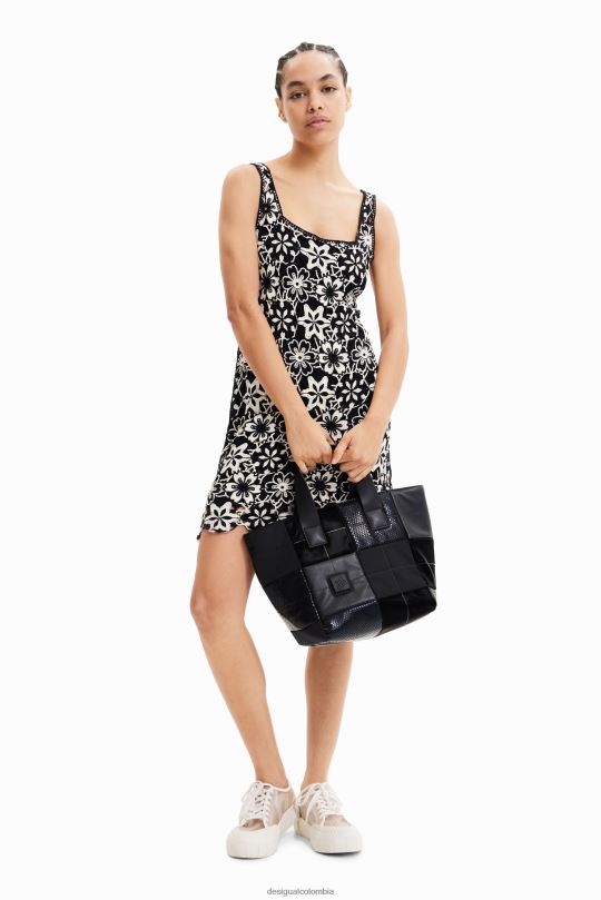 accesorio 4802L1320 mujer Desigual bolso tote mediano con patchwork - Desigual Colombia Medellín