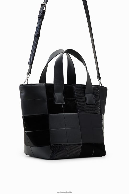 accesorio 4802L1320 mujer Desigual bolso tote mediano con patchwork - Desigual Colombia Medellín