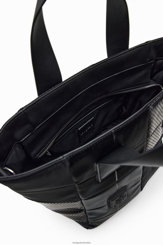 accesorio 4802L1320 mujer Desigual bolso tote mediano con patchwork - Desigual Colombia Medellín