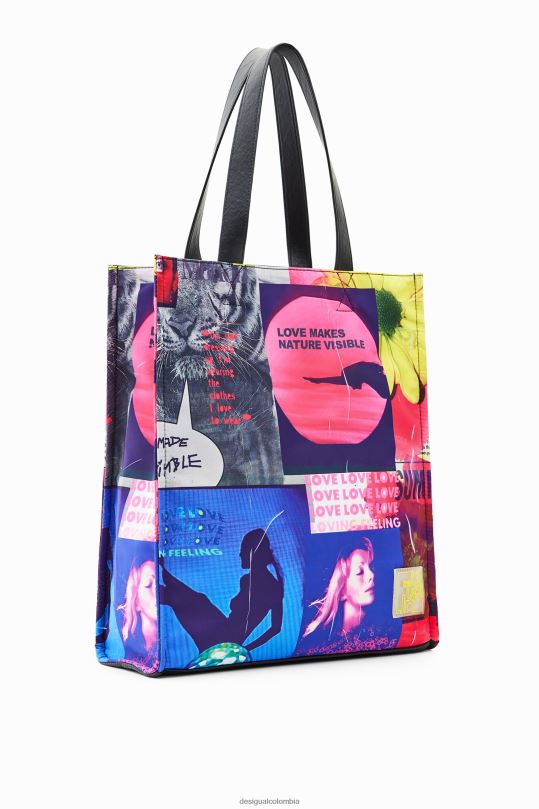 Desigual zapatos Colombia - accesorio 4802L805 mujer Desigual bolso shopper grande con diseño de collage