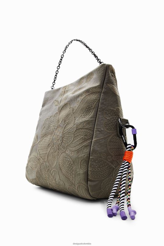 Desigual Colombia pagina oficial - accesorio 4802L1246 mujer Desigual bolso mediano con bordado floral