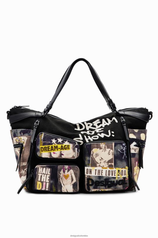 Desigual zapatos Colombia - accesorio 4802L1254 mujer Desigual bolsa grande de lona para periódicos