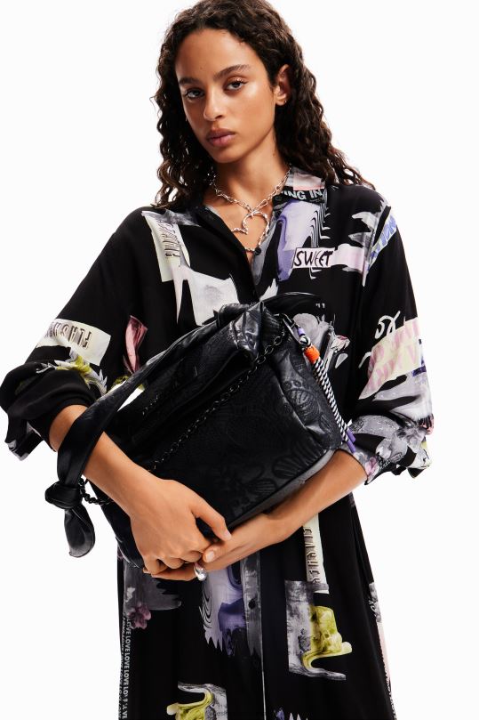 accesorio 4802L1259 mujer Desigual bolso mediano con bordado floral - Desigual sale damen