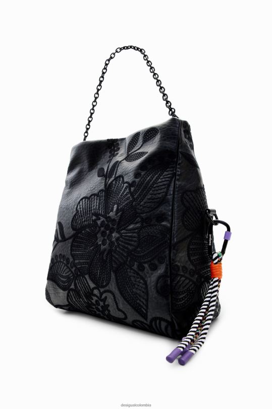 accesorio 4802L1259 mujer Desigual bolso mediano con bordado floral - Desigual sale damen