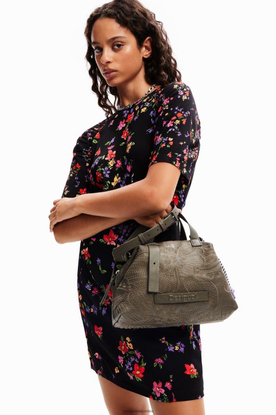 accesorio 4802L1260 mujer Desigual bolso mediano con bordado floral - Desigual sales online