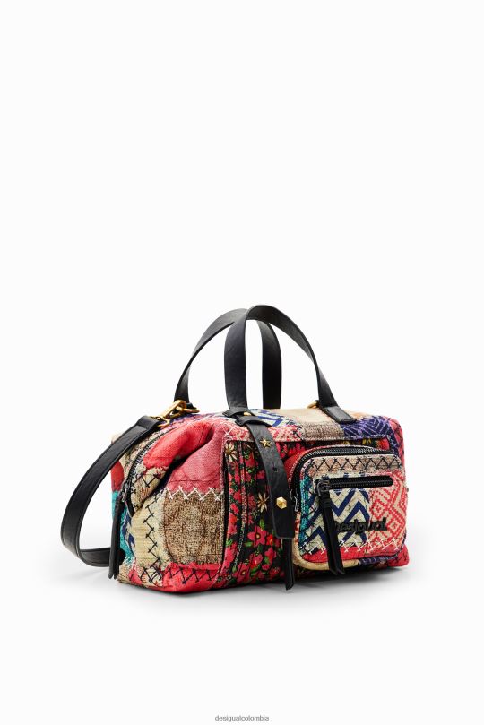 Desigual Colombia pagina oficial - accesorio 4802L1267 mujer Desigual bolso mediano de lona con patchwork
