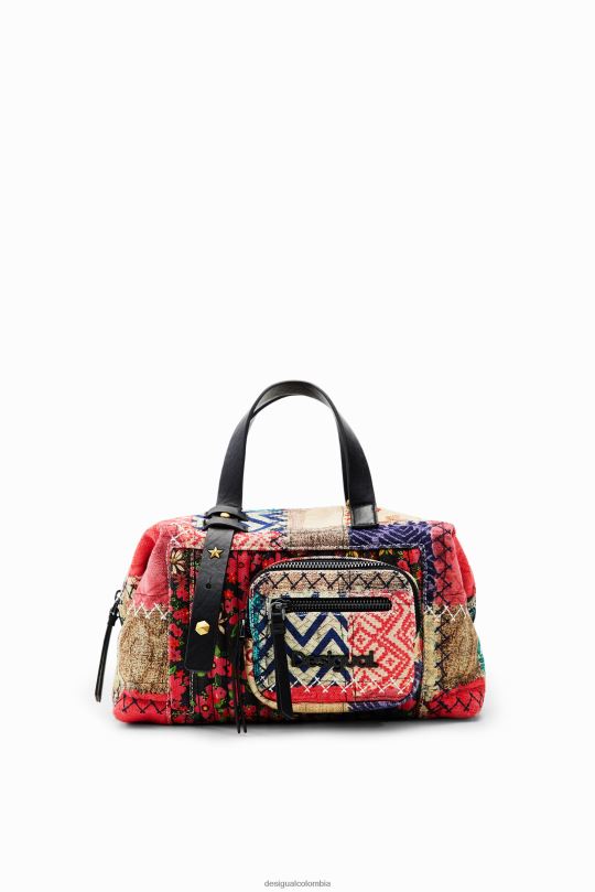 Desigual Colombia pagina oficial - accesorio 4802L1267 mujer Desigual bolso mediano de lona con patchwork