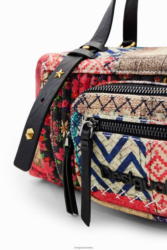 Desigual Colombia pagina oficial - accesorio 4802L1267 mujer Desigual bolso mediano de lona con patchwork