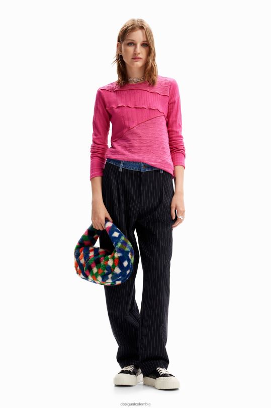 Desigual Colombia - accesorio 4802L1268 mujer Desigual bolso con efecto de pelo y diamantes