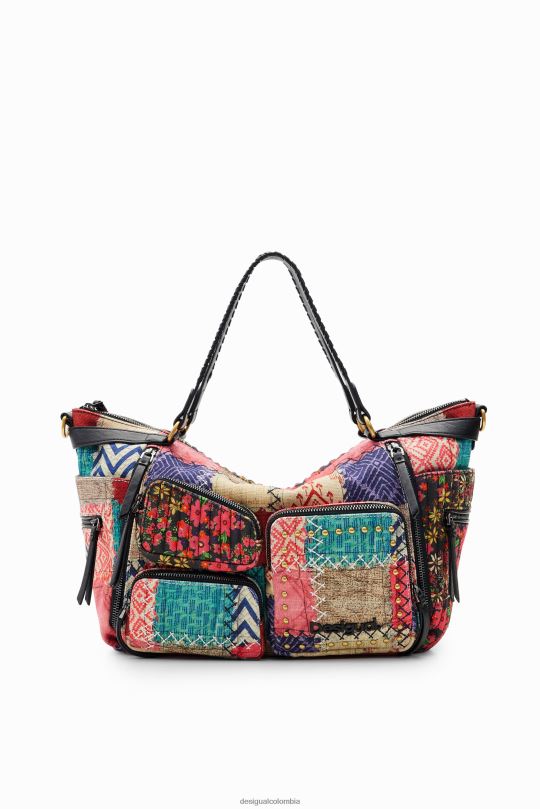 Desigual Colombia - accesorio 4802L1314 mujer Desigual bolso grande de lona con patchwork