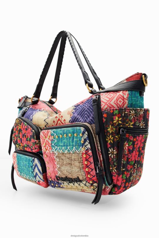 Desigual Colombia - accesorio 4802L1314 mujer Desigual bolso grande de lona con patchwork