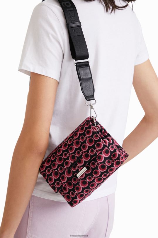 accesorio 4802L1328 mujer Desigual bolso bandolera circular en jacquard - Desigual sale damen