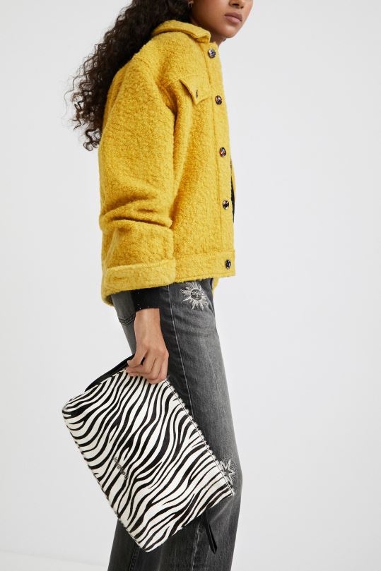 accesorio 4802L1385 mujer Desigual bolso bandolera de piel con estampado animal - Desigual Colombia Medellín