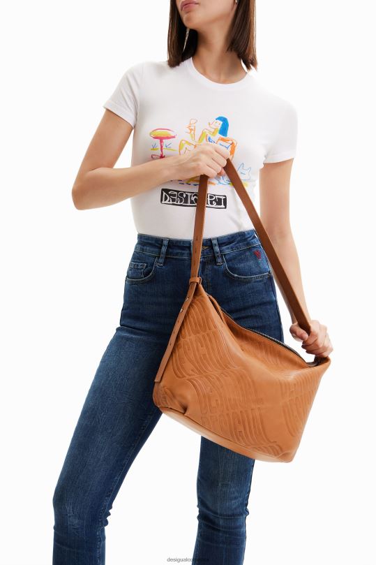 Desigual zapatos Colombia - accesorio 4802L534 mujer Desigual bolso grande de piel con logo