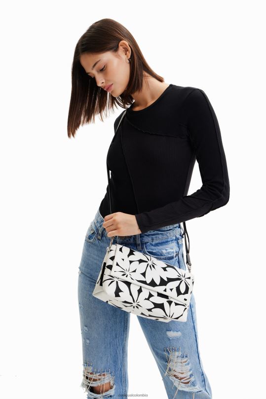 accesorio 4802L1196 mujer Desigual bolso crossbody mediano con flores - Desigual Colombia Medellín