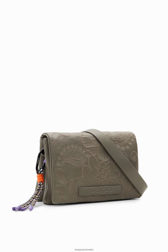Desigual Colombia pagina oficial - accesorio 4802L1199 mujer Desigual bandolera mediana con bordado floral