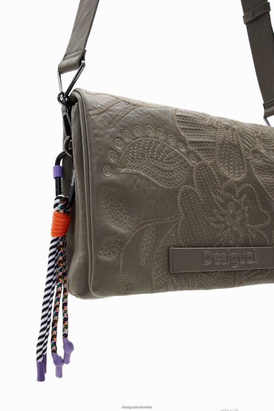 Desigual Colombia pagina oficial - accesorio 4802L1199 mujer Desigual bandolera mediana con bordado floral