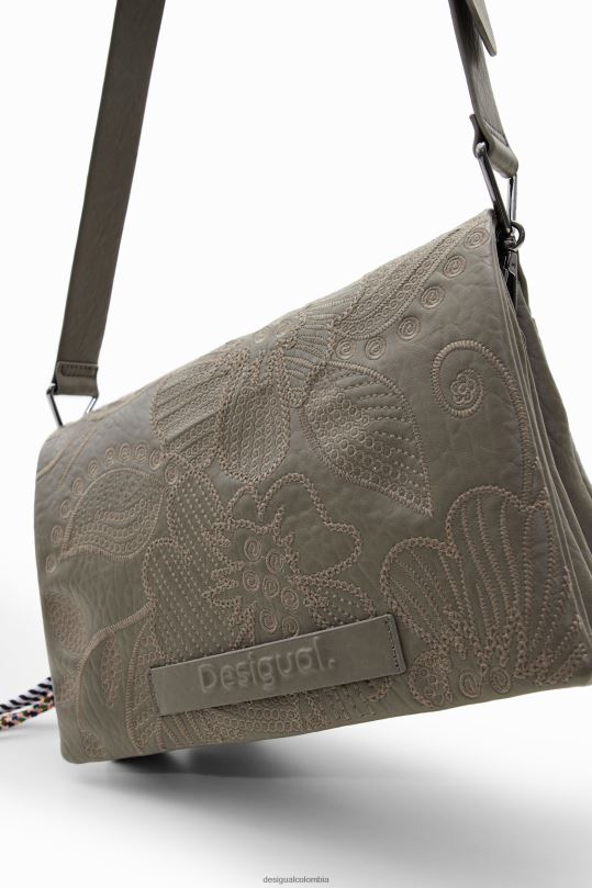 Desigual Colombia pagina oficial - accesorio 4802L1199 mujer Desigual bandolera mediana con bordado floral