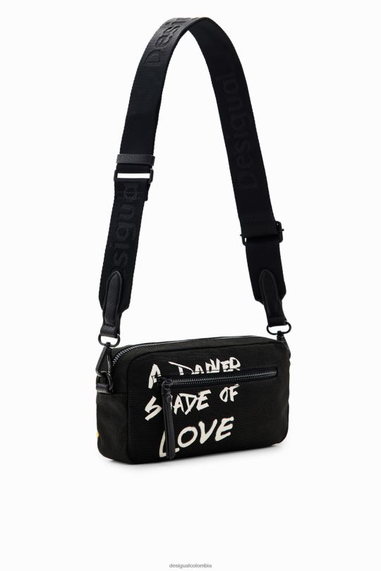 Desigual zapatos Colombia - accesorio 4802L1272 mujer Desigual bandolera pequeña de lona tipo periódico