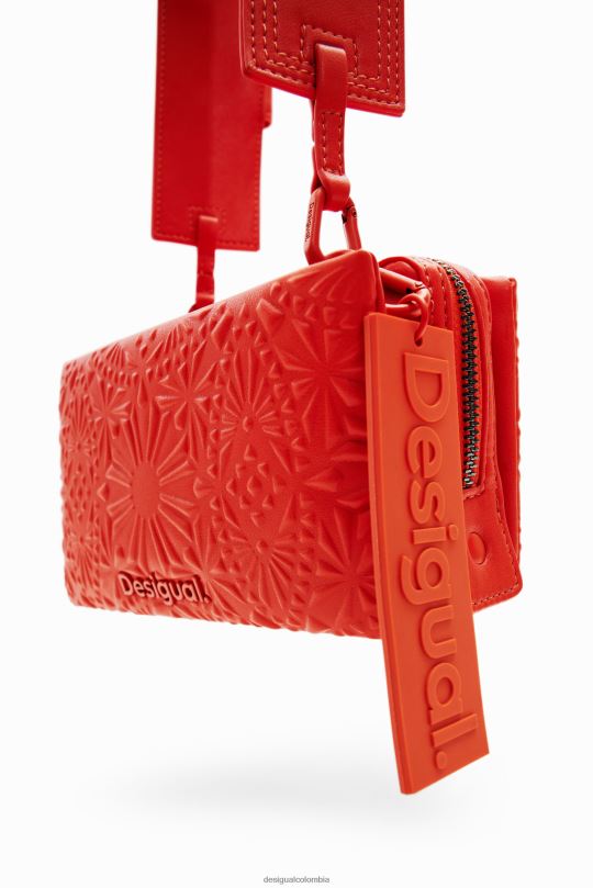 Desigual Colombia pagina oficial - accesorio 4802L1288 mujer Desigual bandolera pequeña con relieve geométrico