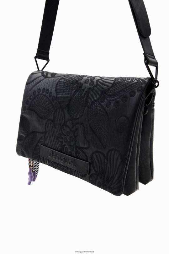 Desigual zapatos Colombia - accesorio 4802L1304 mujer Desigual bandolera mediana con bordado floral