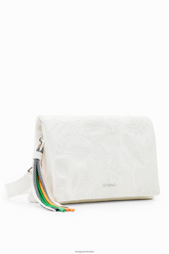 accesorio 4802L1313 mujer Desigual bolso bandolera mediano con flores bordadas - Desigual Colombia rebajas
