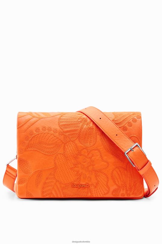 accesorio 4802L1331 mujer Desigual bolso bandolera mediano con flores bordadas - Desigual shop