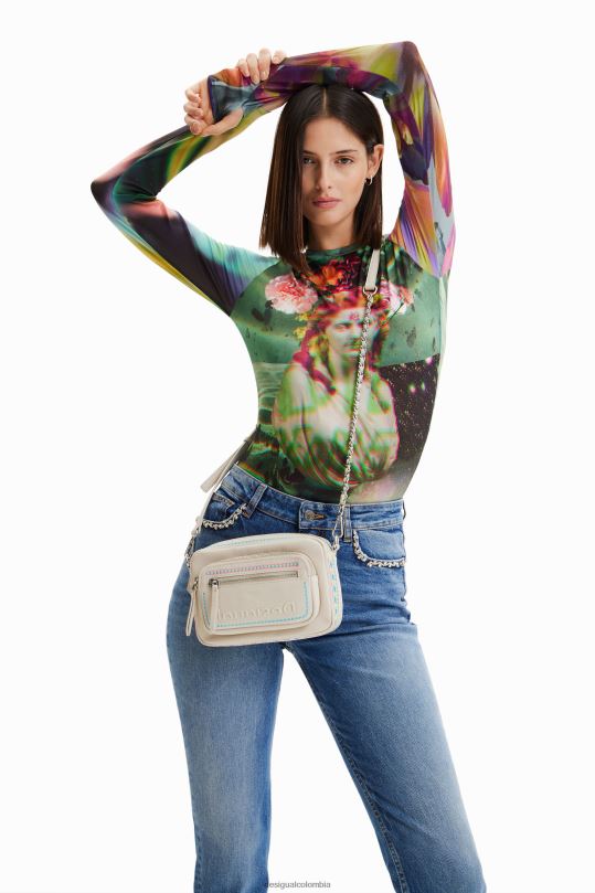 accesorio 4802L402 mujer Desigual bandolera pequeña con bordado - Desigual shop