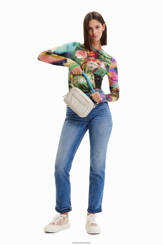 accesorio 4802L402 mujer Desigual bandolera pequeña con bordado - Desigual shop