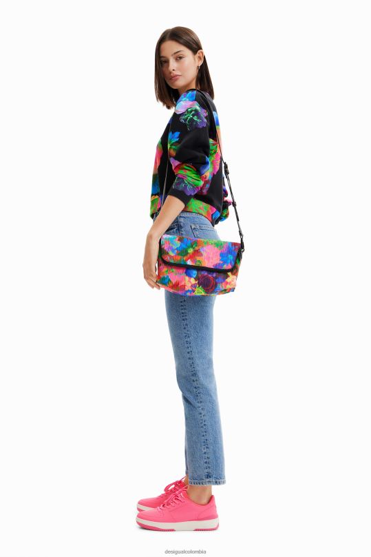 accesorio 4802L543 mujer Desigual bolso crossbody mediano con flores - Desigual sale damen