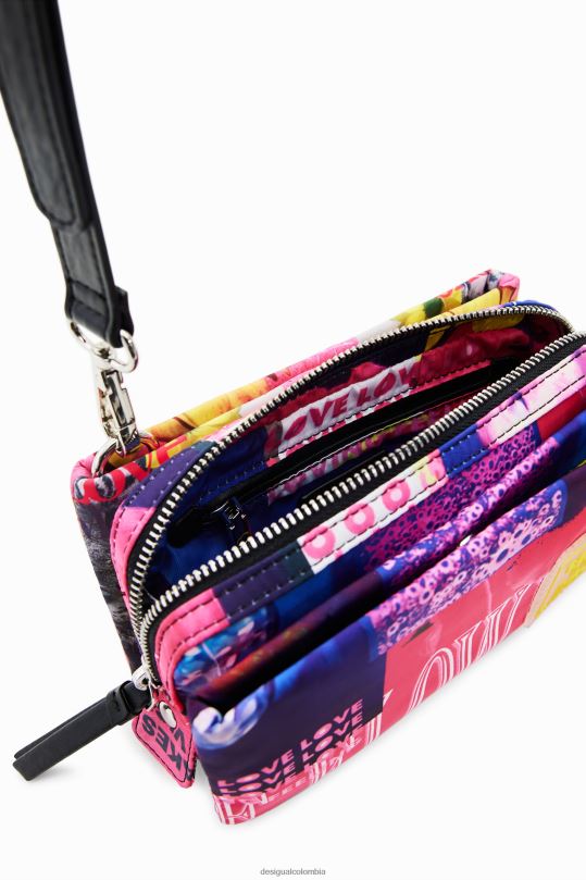 accesorio 4802L571 mujer Desigual bandolera pequeña con collage - Desigual shop