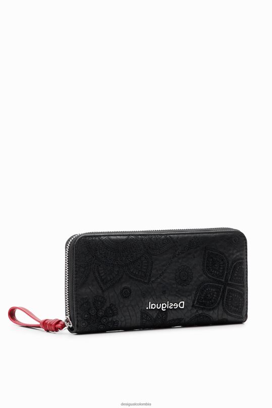 accesorio 4802L1237 mujer Desigual cartera grande con bordado floral - Desigual sale damen