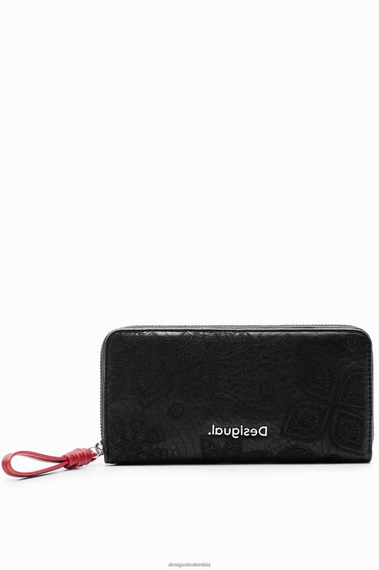 accesorio 4802L1237 mujer Desigual cartera grande con bordado floral - Desigual sale damen