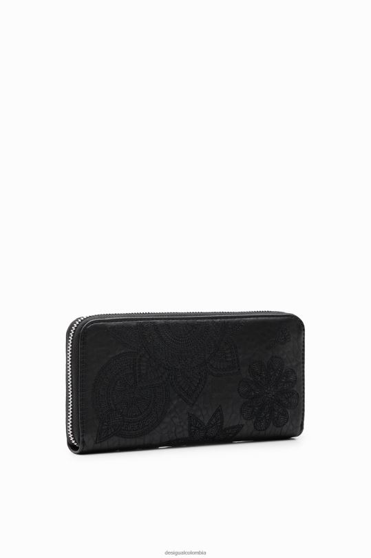 accesorio 4802L1237 mujer Desigual cartera grande con bordado floral - Desigual sale damen