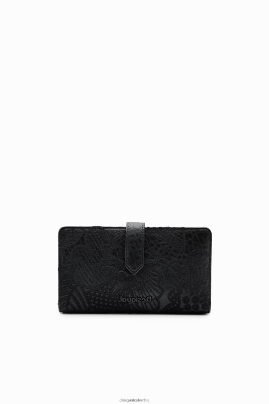 accesorio 4802L1240 mujer Desigual cartera mediana con flores bordadas - Desigual sales online
