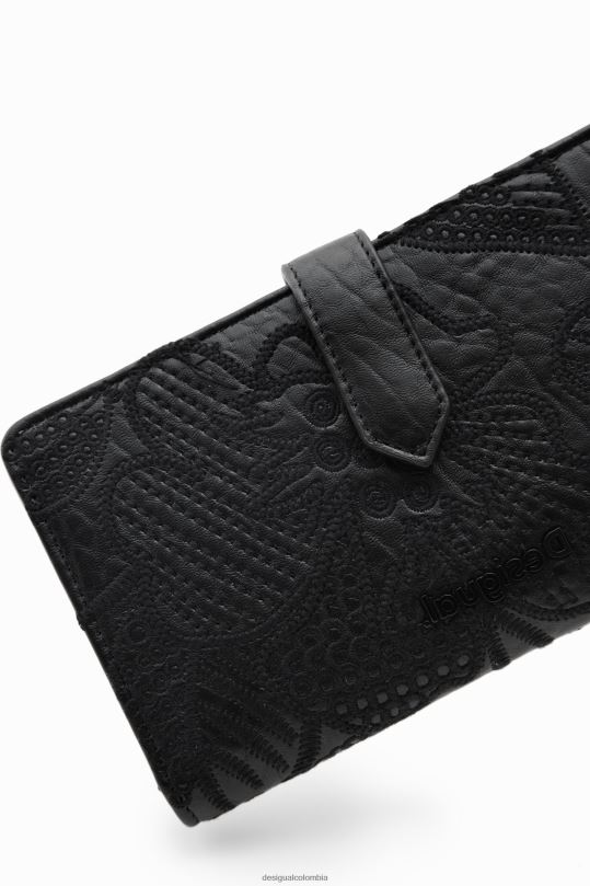 accesorio 4802L1240 mujer Desigual cartera mediana con flores bordadas - Desigual sales online